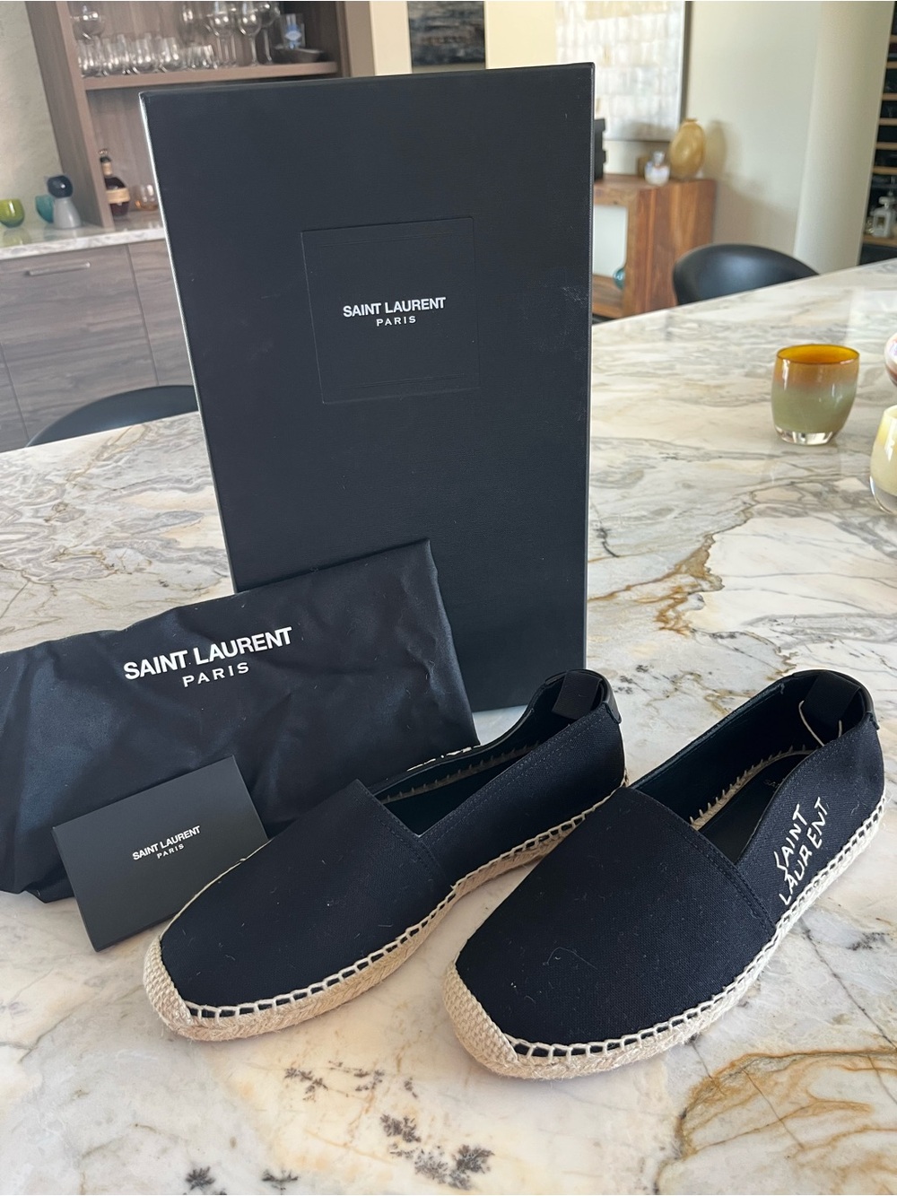 Saint Laurent Men’s Black Signature Canvas Espadrille